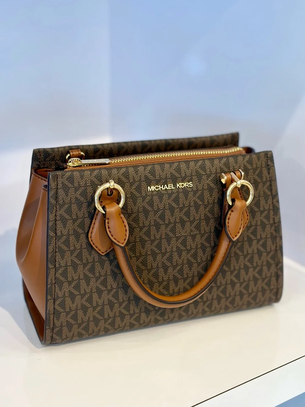 Michael Kors Marilyn Small Signature Logo Satchel Messenger Crossbody Bag